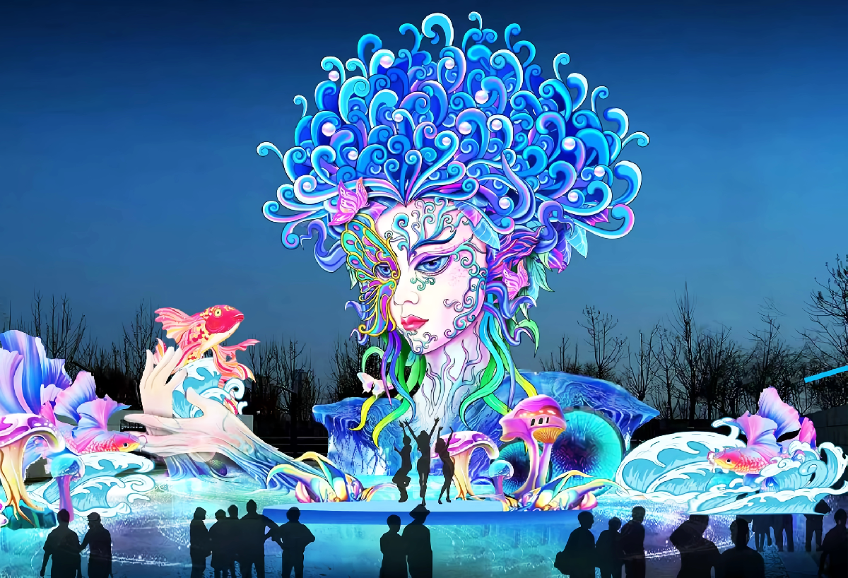 大型灯组精卫女神